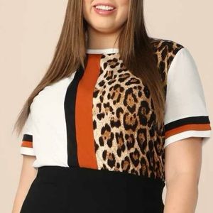 Animal Print Plus Size Top
